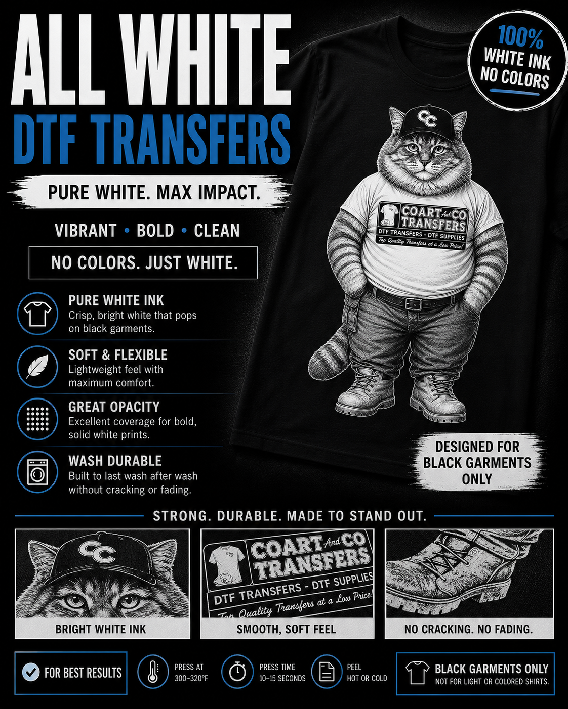 All White DTF Gang Sheets
