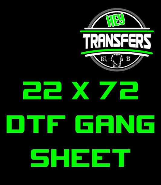 22" x 72" DTF Gang Sheet
